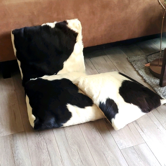 Other - Cow hair chair cushions with matching throw pillow